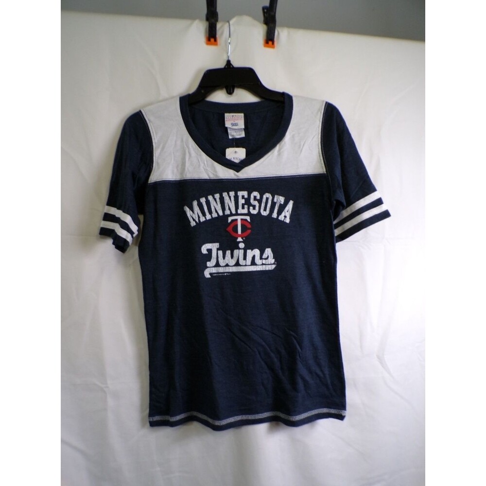 Campus Lifestyle Minnesota Twins Women's V-Neck T-Shirt M Navy Style 7276L
